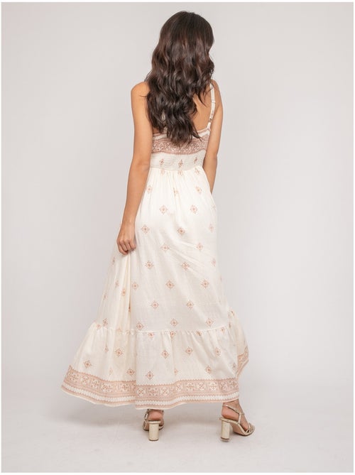 Robe longue bretelles avec motif ILKANIE - Kiabi