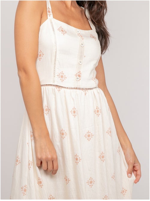 Robe longue bretelles avec motif ILKANIE - Kiabi