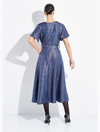 Robe longue brillante, manches papillon - afibel