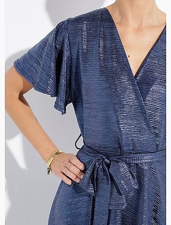 Robe longue brillante, manches papillon - afibel
