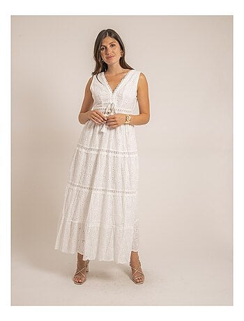 Robe longue broderies anglaises IPANE