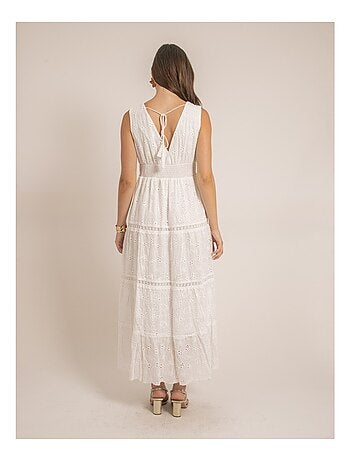 Robe longue broderies anglaises IPANE