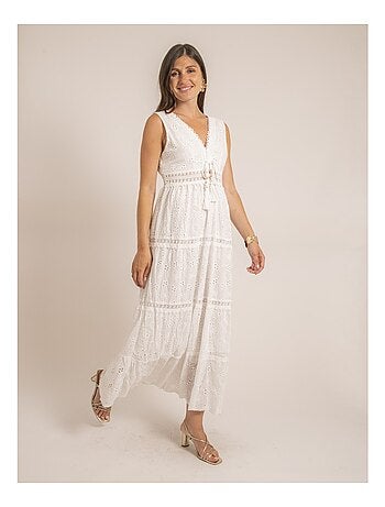 Robe longue broderies anglaises IPANE