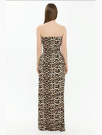 Robe longue bustier à imprimé animalier hiccup