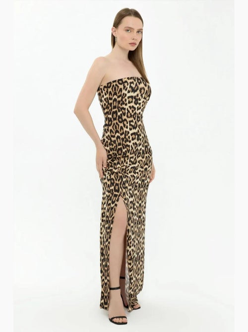 Robe longue bustier à imprimé animalier hiccup - Kiabi Robe longue bustier à imprimé animalier hiccup - Kiabi