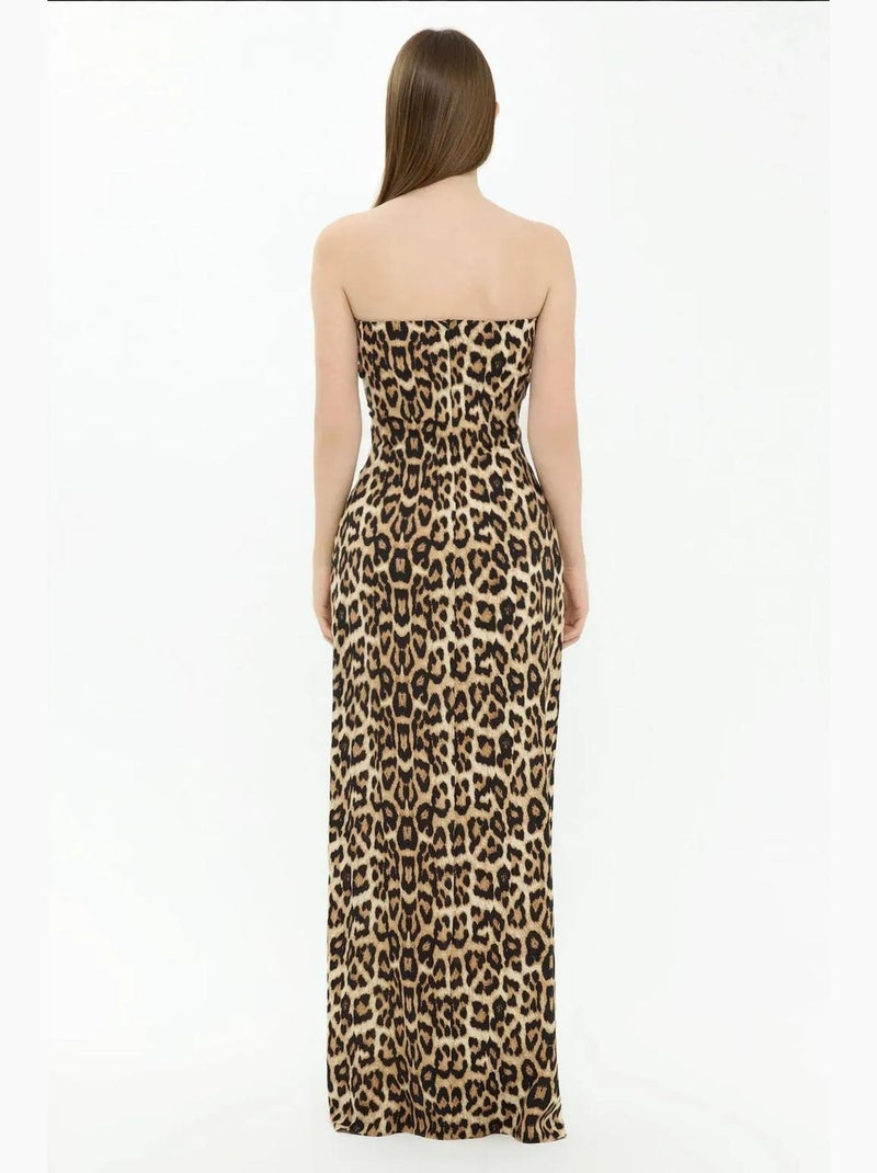 Robe longue bustier à imprimé animalier hiccup Multicolore - Kiabi