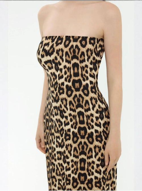 Robe longue bustier à imprimé animalier hiccup - Kiabi Robe longue bustier à imprimé animalier hiccup - Kiabi