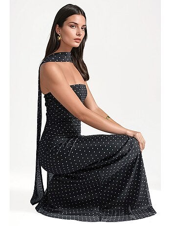 Robe longue bustier à motifs hiccup