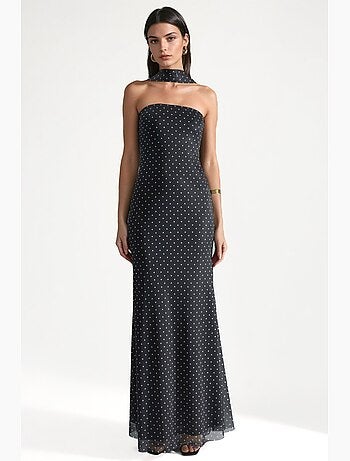 Robe longue bustier à motifs hiccup