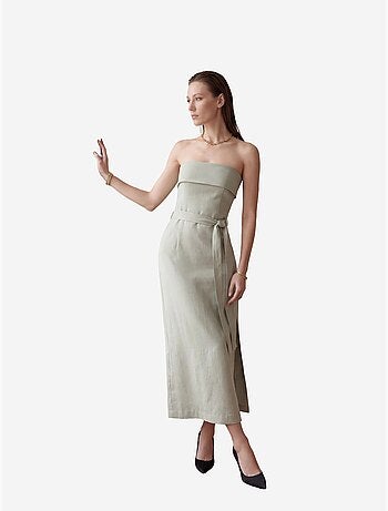 Robe longue bustier avec ceinture my fashion