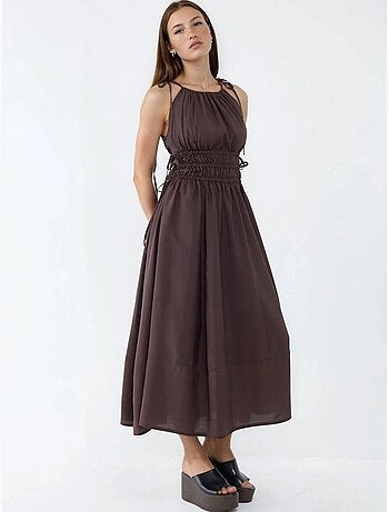 Robe longue bustier avec détails élastiques busem