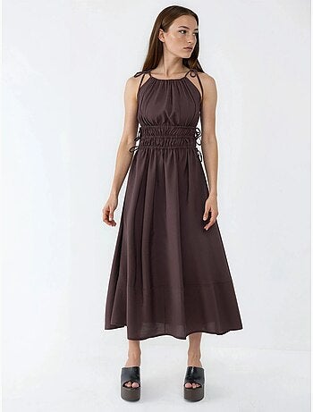 Robe longue bustier avec détails élastiques busem