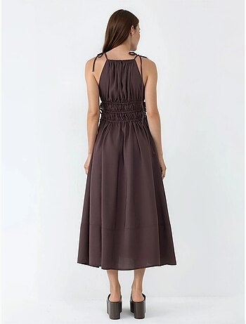 Robe longue bustier avec détails élastiques busem