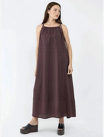 Robe longue bustier avec détails élastiques busem