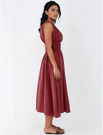 Robe longue bustier avec détails élastiques busem