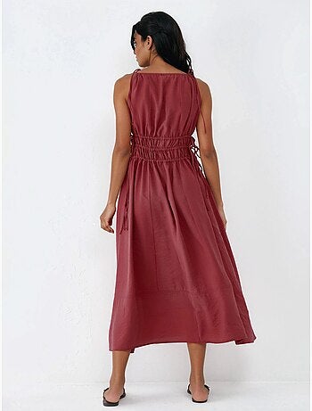 Robe longue bustier avec détails élastiques busem
