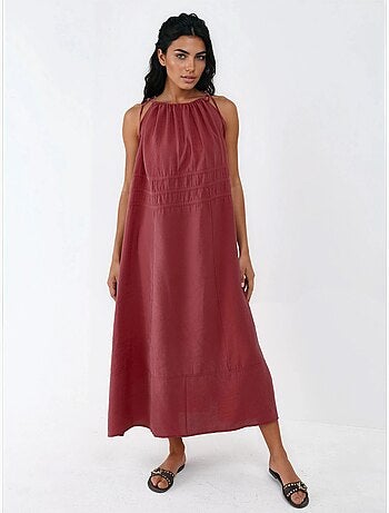 Robe longue bustier avec détails élastiques busem