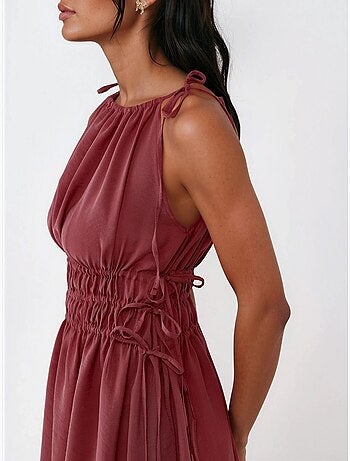 Robe longue bustier avec détails élastiques busem