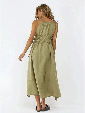 Robe longue bustier avec détails élastiques busem