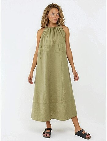 Robe longue bustier avec détails élastiques busem