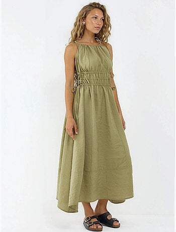 Robe longue bustier avec détails élastiques busem