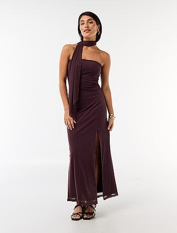 Robe longue bustier avec écharpe