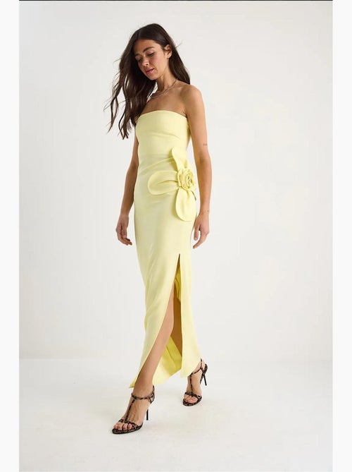 Robe longue bustier fendue à fleurs lucci - Kiabi