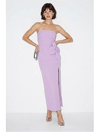 Robe longue bustier fendue à fleurs lucci