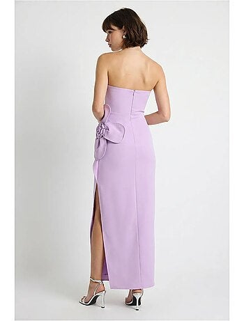 Robe longue bustier fendue à fleurs lucci