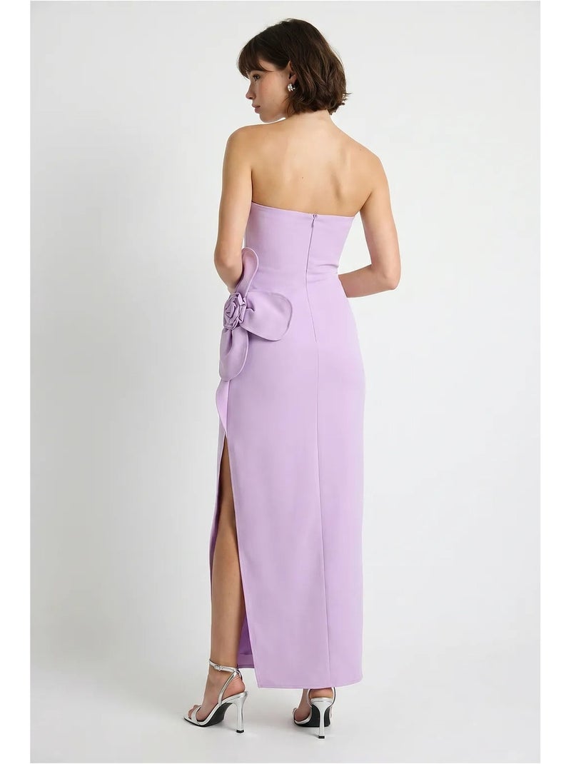 Robe longue bustier fendue à fleurs lucci Lavande - Kiabi