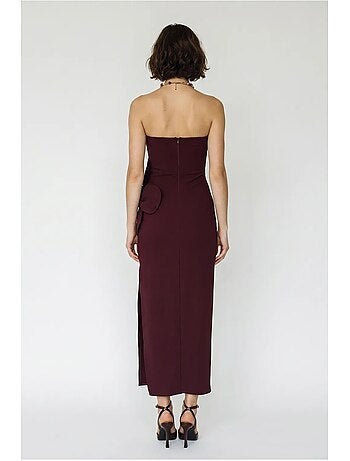 Robe longue bustier fendue à fleurs lucci