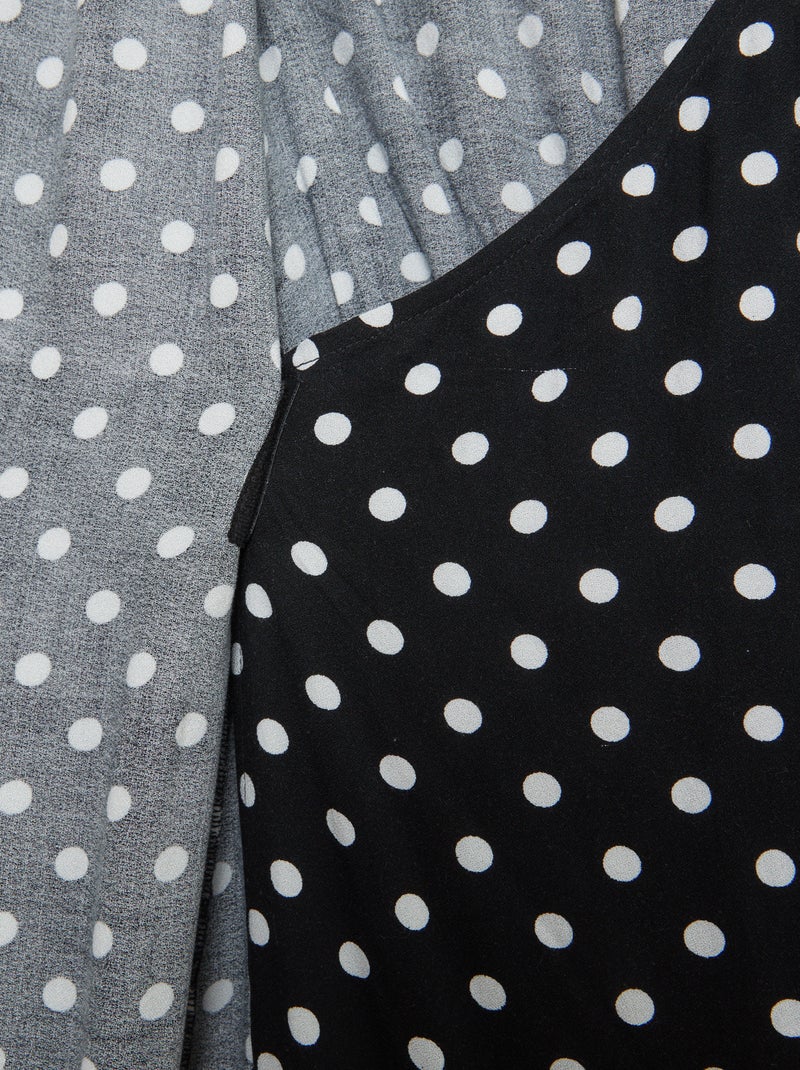 Robe longue cache-coeur - So Easy Blanc/noir - Kiabi