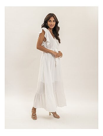 Robe longue cache-coeur avec ceinture ITERIA