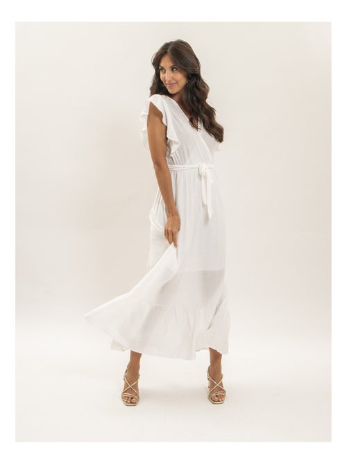 Robe longue cache-coeur avec ceinture ITERIA - Kiabi