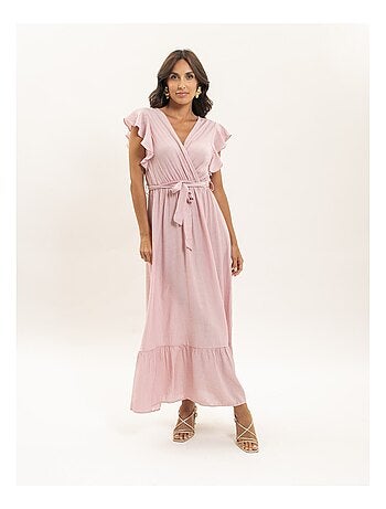 Robe longue cache-coeur avec ceinture ITERIA