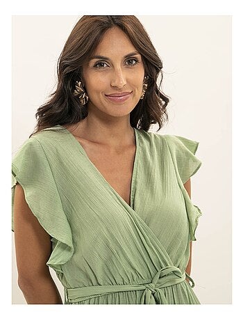 Robe longue cache-coeur avec ceinture ITERIA