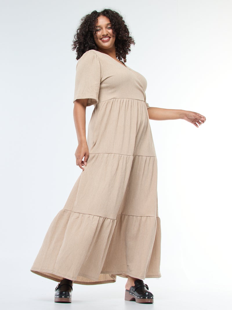 Robe longue cache cœur Beige - Kiabi