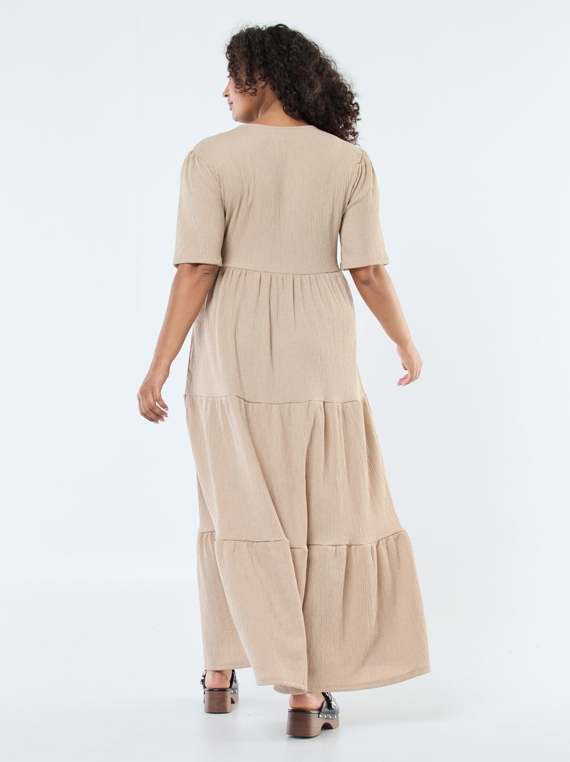 Robe longue cache cœur Beige - Kiabi