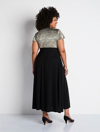Robe longue cache-coeur bicolore