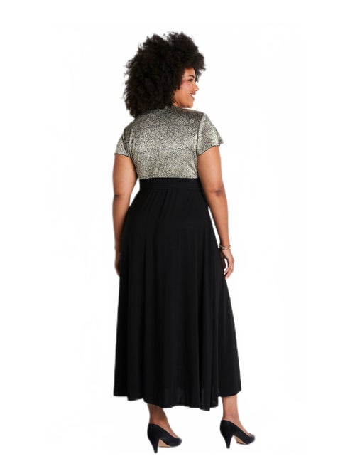 Robe longue cache-coeur bicolore - Kiabi