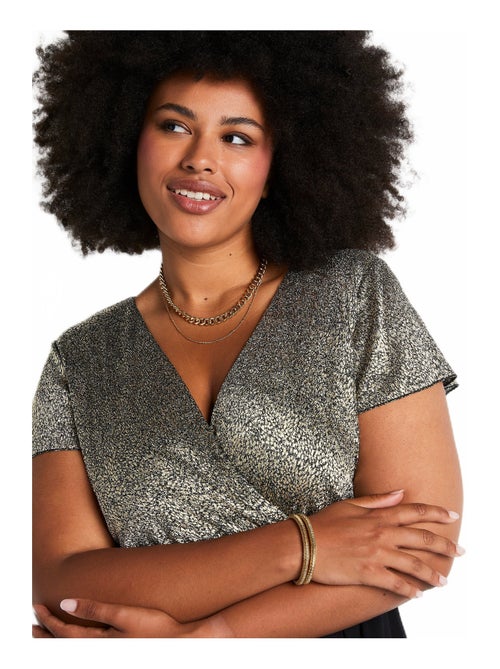 Robe longue cache-coeur bicolore - Kiabi