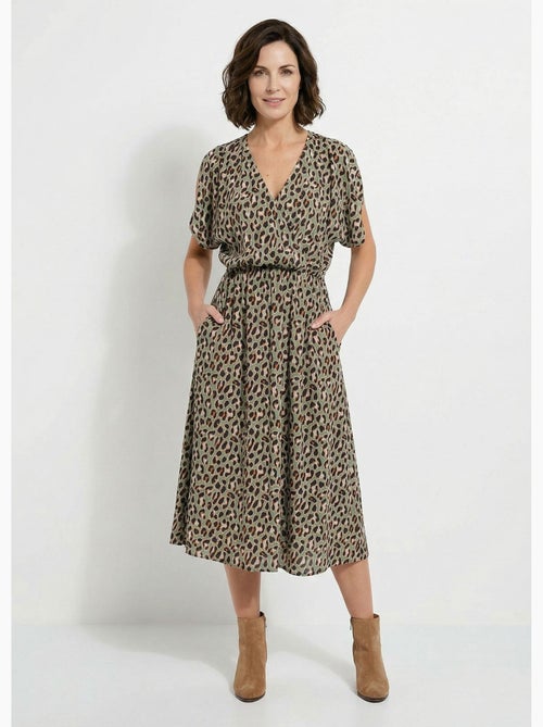 Robe longue cache-coeur motif léopard - Afibel - Kiabi