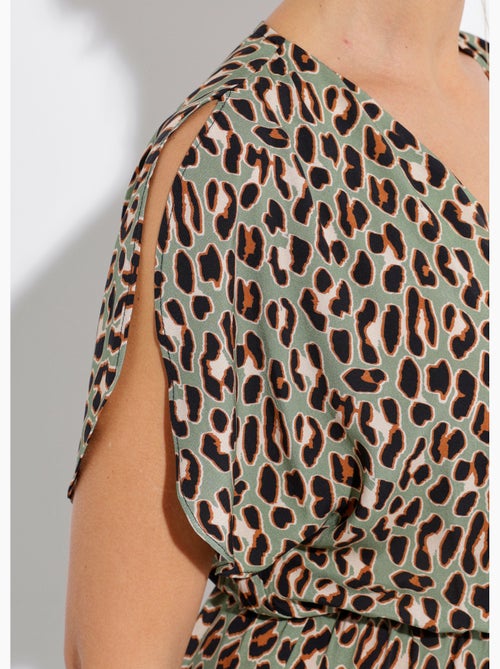 Robe longue cache-coeur motif léopard - Afibel - Kiabi