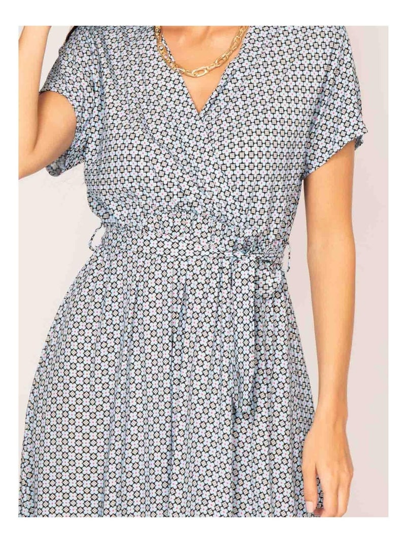 Robe longue cache coeur motifs icare Bleu ciel - Kiabi