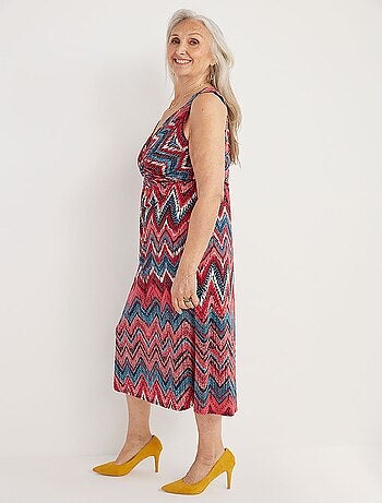 Robe longue cache-coeur sans manches