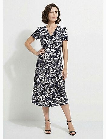 Robe longue cache-coeur taille élastiquée