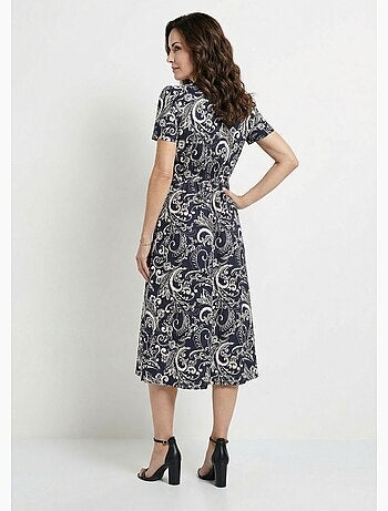 Robe longue cache-coeur taille élastiquée