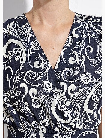 Robe longue cache-coeur taille élastiquée