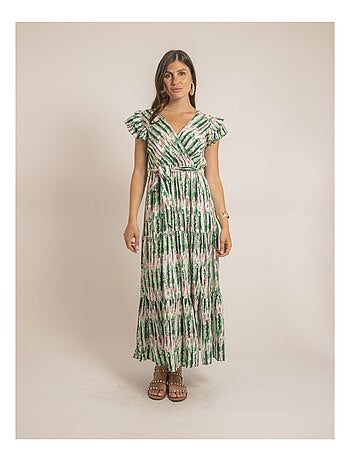 Robe longue cache-coeur tie and dye IGAYA