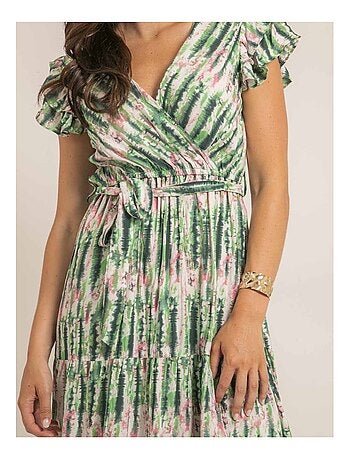 Robe longue cache-coeur tie and dye IGAYA